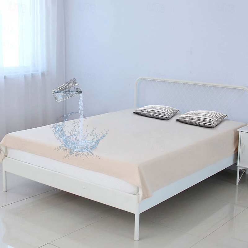 Queen Full King Protective Bed Cover Waterproof Mattress Protector Fitted Sheet Bed Protector Protective Mattress Pad Thin or Liner for Bed or Couch, Dogs and Cats, Incontinence, Dirt, Drool