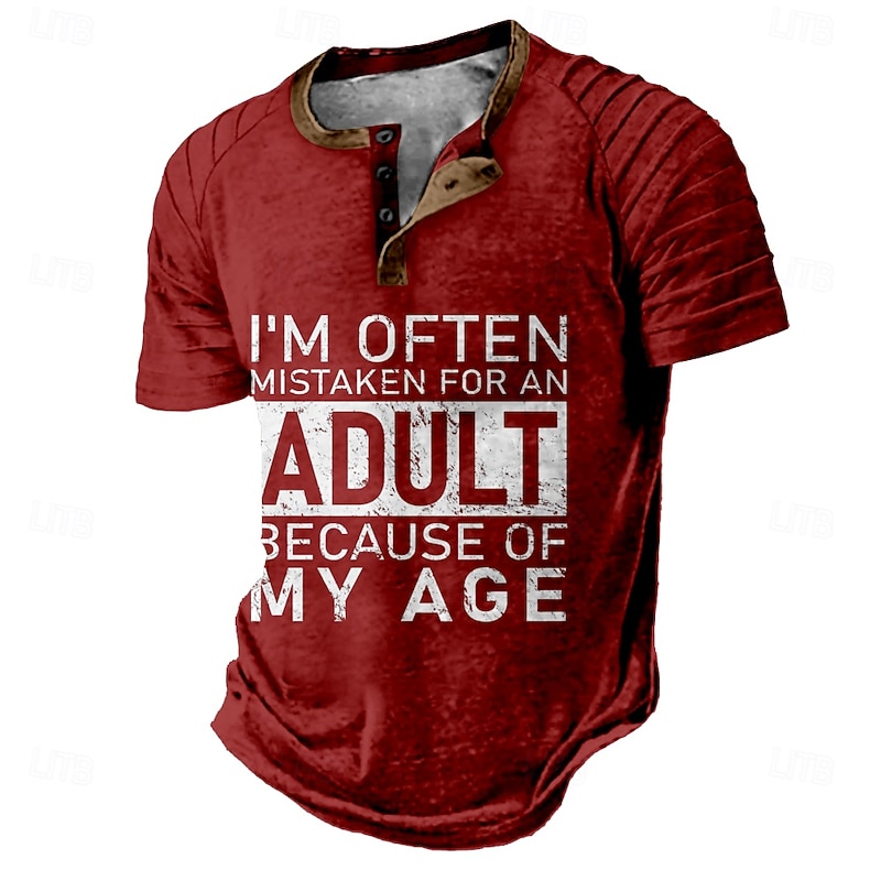Men's Short Sleeve Funny Graphic T-Shirt - "I'm Often Mistaken for an Adult Because of My Age" Quote2