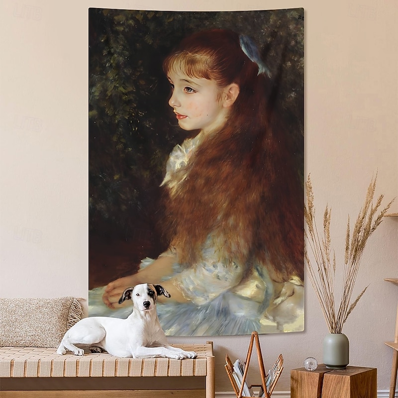 Vintage Painting Hanging Tapestry Wall Art Large Tapestry Mural Decor Photograph Backdrop Home Bedroom Living Room Decoration Self Portrait in Straw Hat4