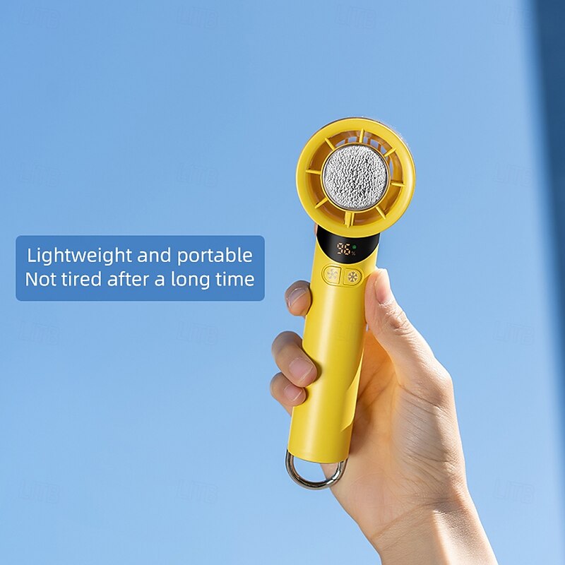 K52 Handheld Cooling Fan with 13000RPM Motor, Ice Porcelain Refrigeration, LED Display, 100-Speed Adjustment, Foldable Design and Carabiner – Portable Personal Fan for Summer Travel and Outdoor Use4