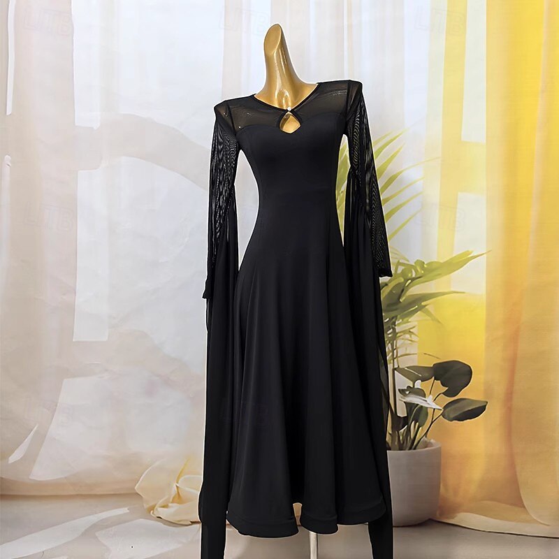 Ballroom Competition Dresses for Women Performance Long Sleeve Modern Dress Party Waltz Dance Costumes3
