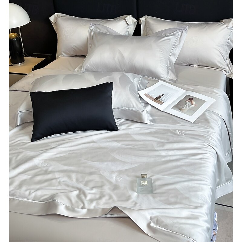 Cooling Comforter Breathable Tencel Lyocell Fiber Quilt Queen Cooling Blanket for Hot Sleeper Machine Washable Lightweight Duvet for Summer4