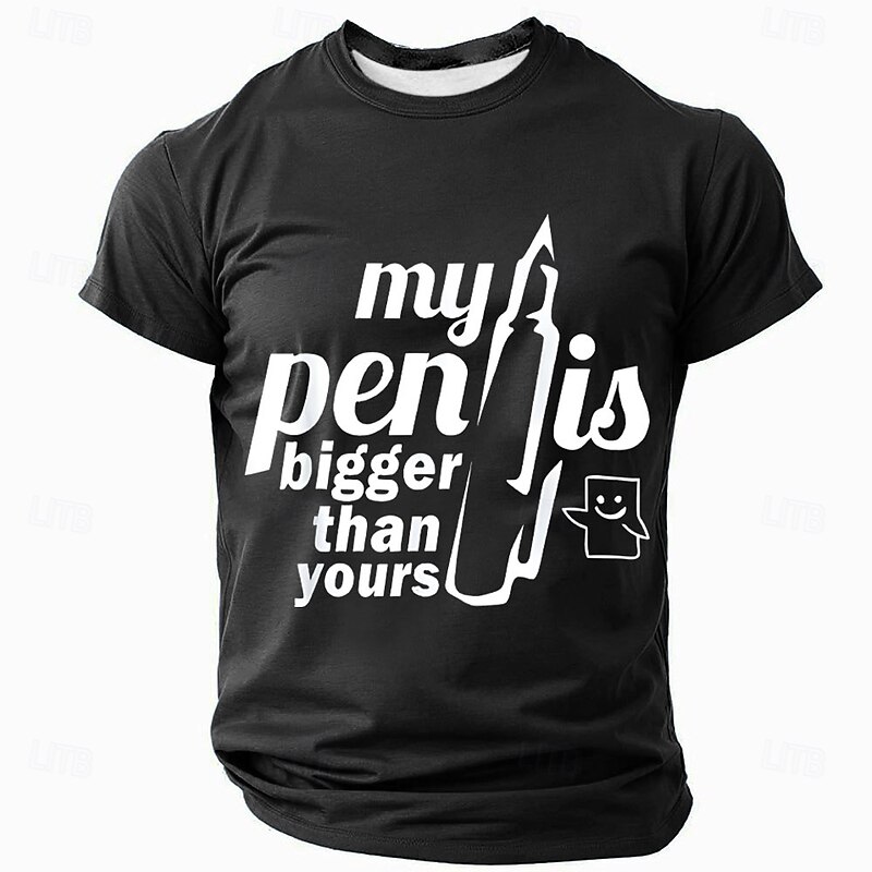 Men's Adult Humor T Shirt Short Sleeve T shirt 3D Print Crew Neck Shirt Fashion Daily Basic Street Casual Daily Black Red Blue Summer Spring All Seasons Clothing Apparel S M L XL XXL XXXL3