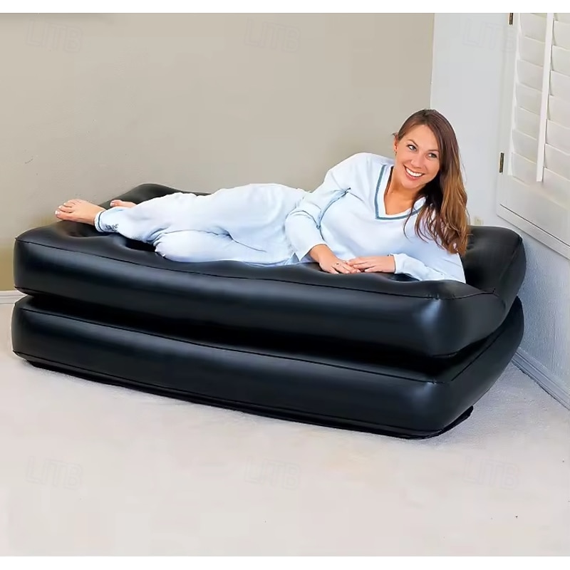 Inflatable Chair Air Couch with Air Pump Camping Air Mattress Blow Up Inflatable Sofa Bed with Backrest MultiMode Use Easy to Storage2