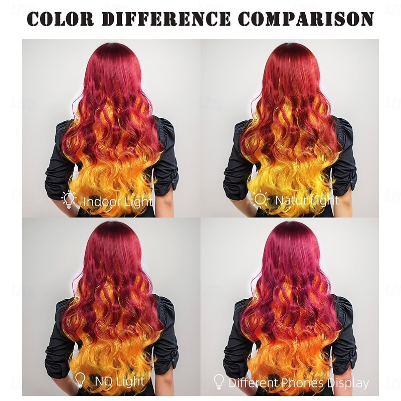 Synthetic Wig Wavy Curly Weave Layered Haircut Neat Bang Machine Made Wig 26 inch A1 Synthetic Hair Women's Cool Classic Comfortable Multi-color3