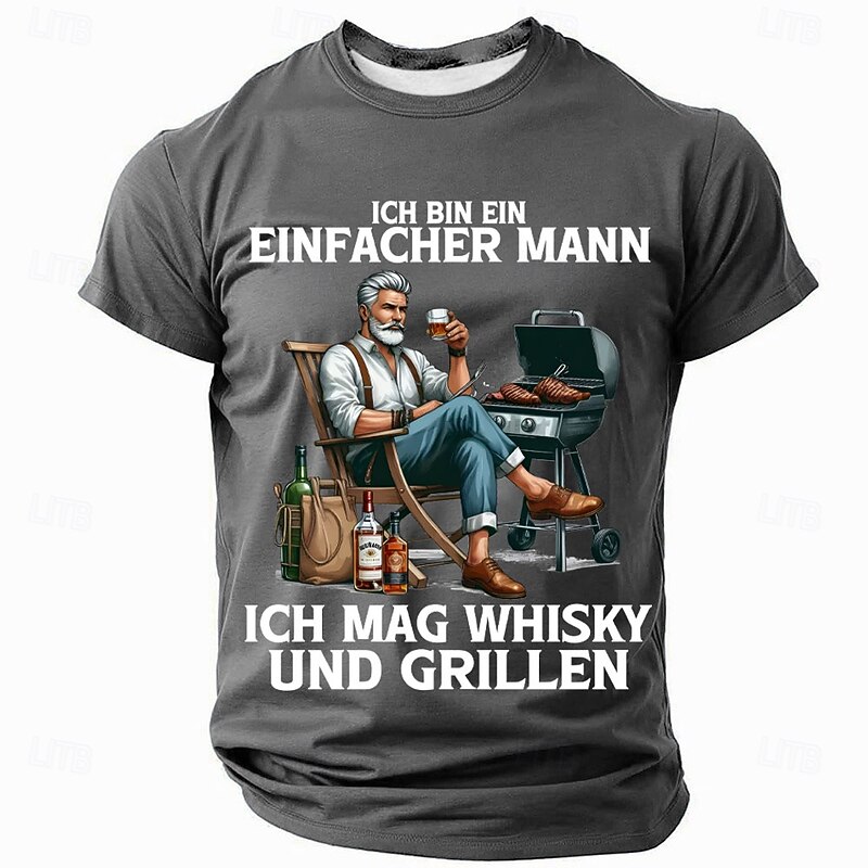 Men's Funny Barbecue T Shirt Short Sleeve T shirt 3D Print Crew Neck Shirt Fashion Daily Casual Street Casual Daily Black Red Blue Summer Spring All Seasons Clothing Apparel S M L XL XXL XXXL 4XL2