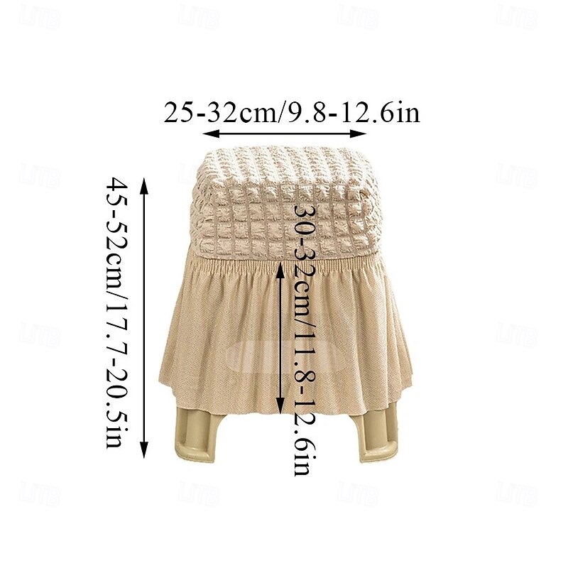 1Pc Seersucker Chair Stool Cover Slipcover Household Stool Cover All-inclusive Seat Cushion Dining Room2