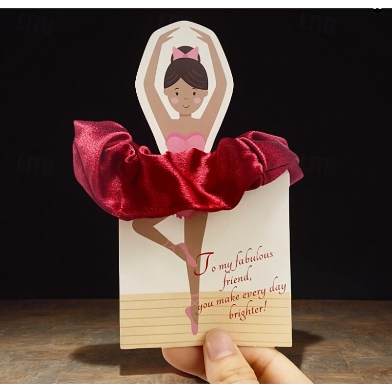 Ballet dancer greeting card, ballet dancer skirt headband to give to friends, lovers, mothers greeting card, Mother's Day