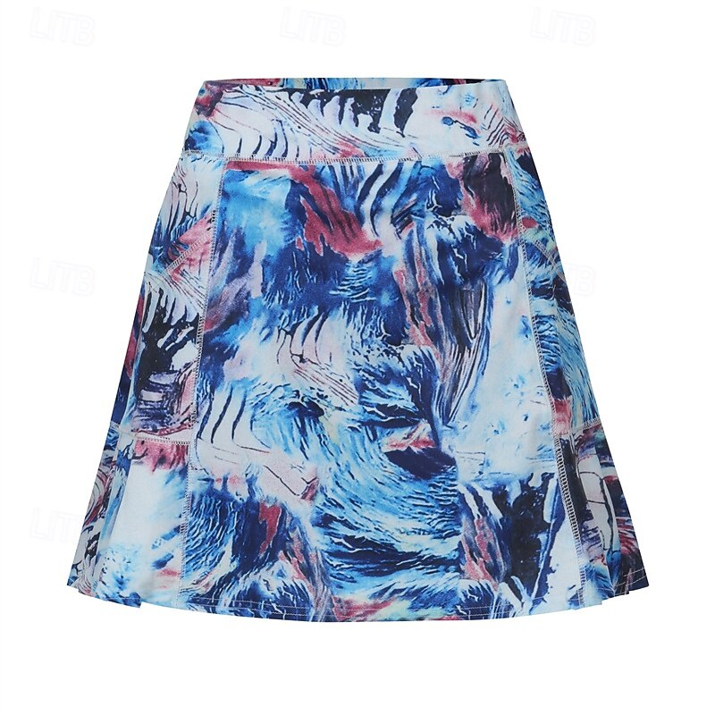 Women's Oil Painting Tennis Skirts with Shorts Print Quick Dry Tennis Golf Badminton Skort Pink Red Blue Tennis Clothing2