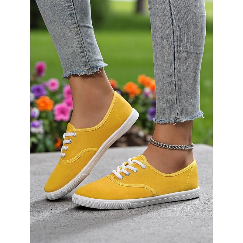 Women's Canvas Sneakers – Lightweight Lace-Up Casual Shoes for Spring Outings, Street Style, and Everyday Comfort2