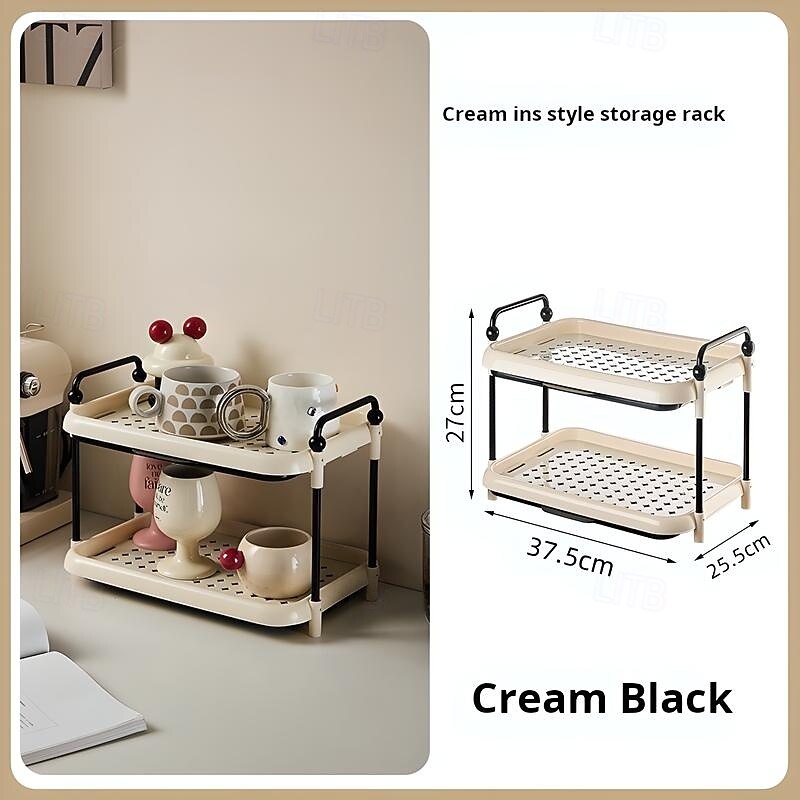 Coffee Bar Organizer, Mug Holder for Counter Top, Bathroom Counter Organizer with Pull Out Draining Tray, Mug Organizer Rack with Handle4