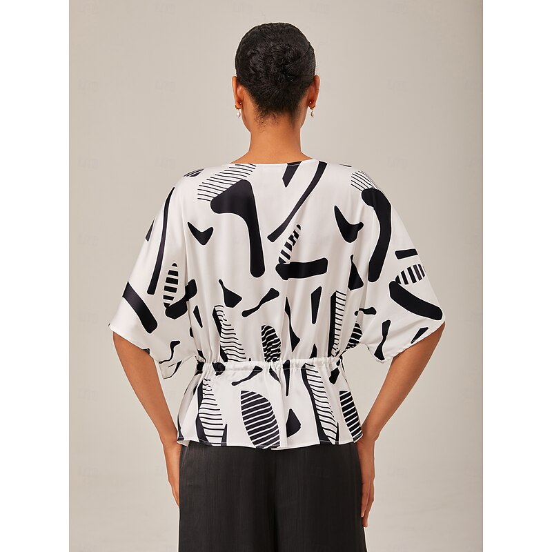 Geometric Ruched Dolman Sleeve Top3