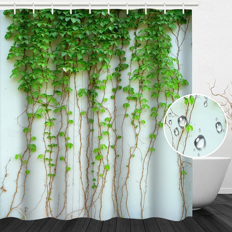 Shower Curtain with Hooks 180cm*180cm(70