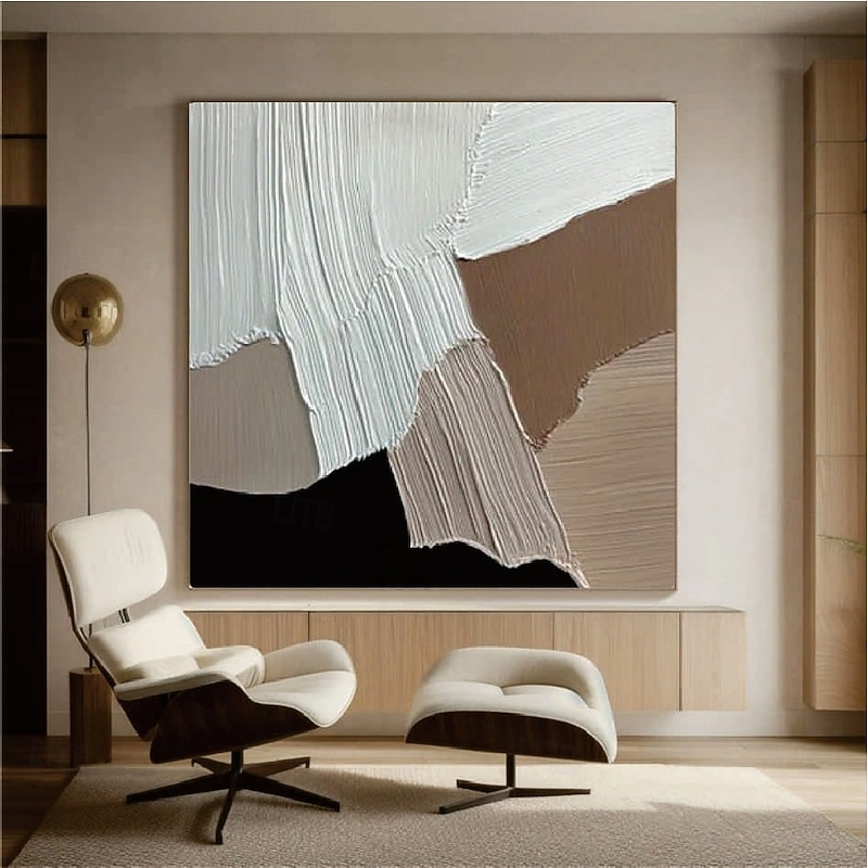 Handmade Abstract Brown Painting Extra large wall art oil paintings gray landscape painting on canvas large wall art painting for Bedroom Living room painting
