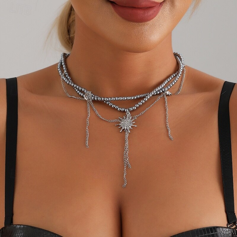 1PC Necklace For Women's Street Daily Alloy Floral Flower3