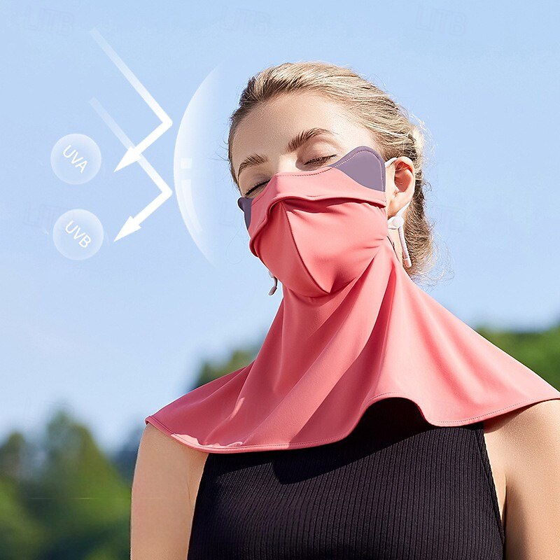 Color Sunscreen Mask For Women, Ice Silk Uv Protection, Neck And Eye Protection, Breathable Full Face Sunscreen Mask For Driving And Cycling4
