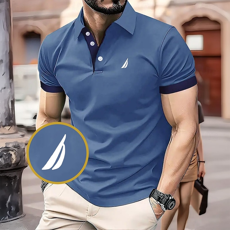 Men's Graphic Polo Short Sleeve Polo Shirts Collared Shirts Business Casual School Outdoor Daily Wear 3D Print Summer Black Red Blue2