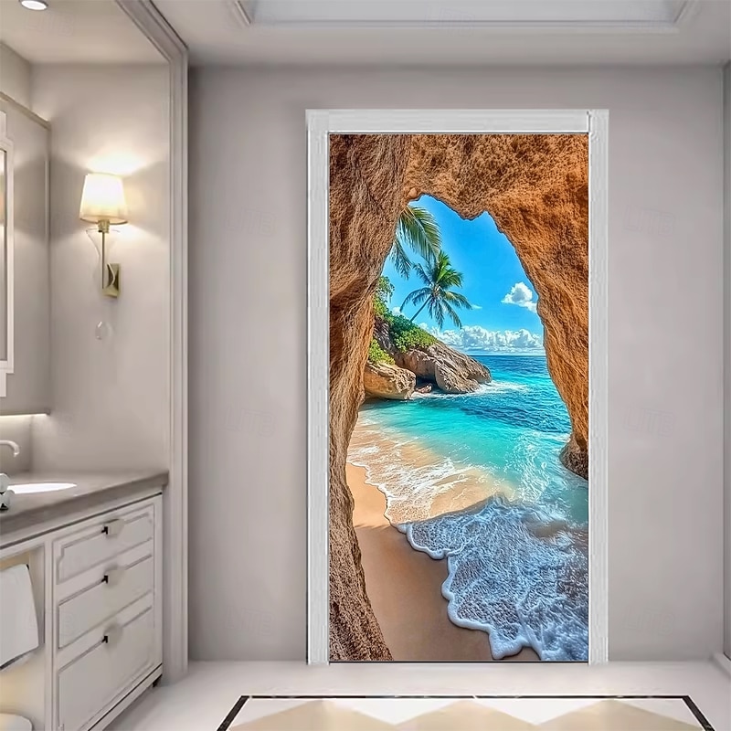 Ocean Cave Door Decorations Door Covers Door Tapestry Door Curtain Decoration Backdrop Indoor/Outdoor Door Banner for Front Door Farmhouse2