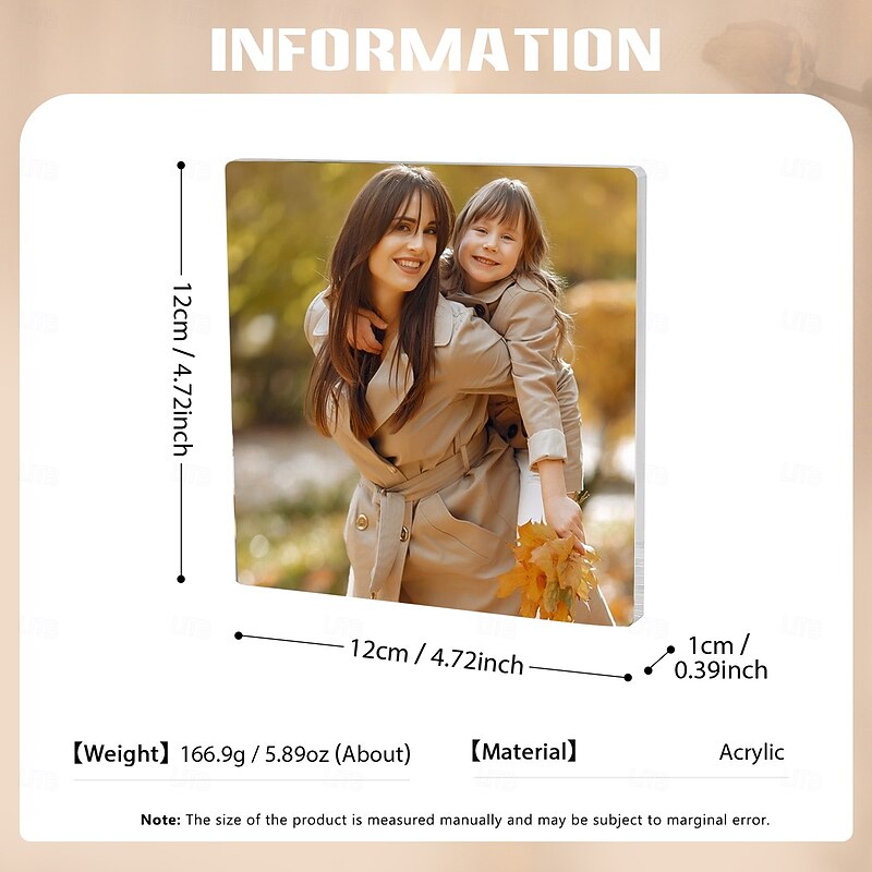 Personalized Acrylic Photo Block Custom Best Gift for Mom, Glass Crystal Block with Picture, Mother's Day, Wedding, Birthday, Christmas, Anniversary2