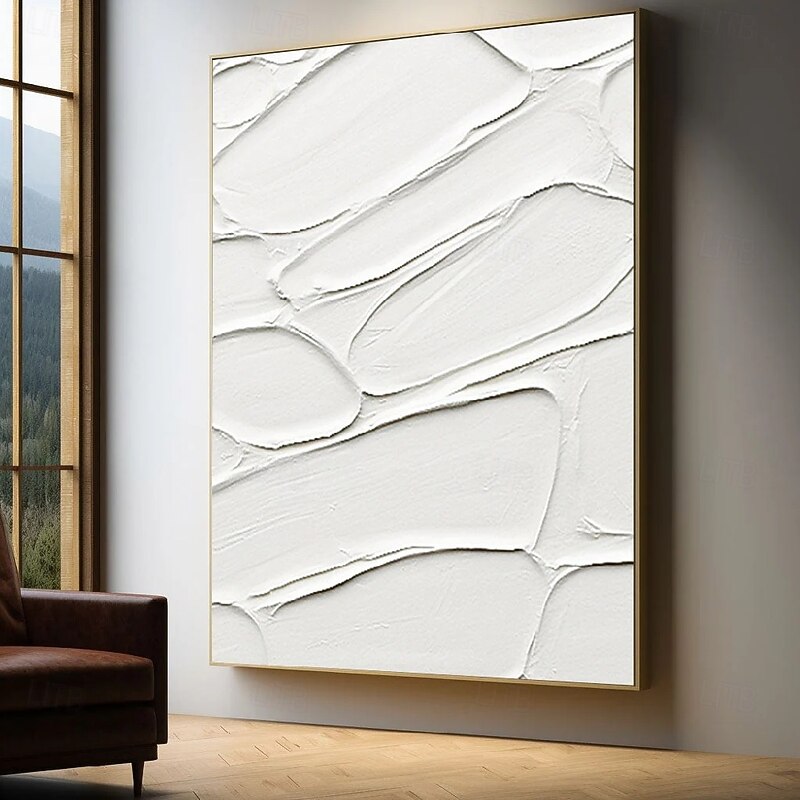 Large handmade  white 3D textured abstract painting hand-painted Modern 3d mountain oil painting modern wall art decoration art paintings3