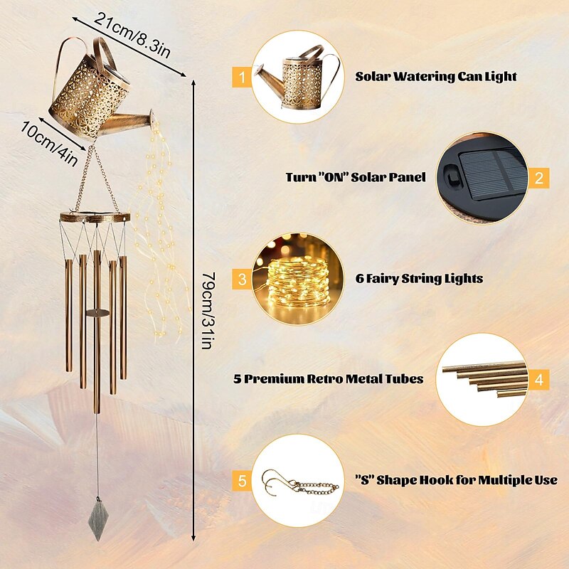 1 Pc Outdoor Solar Waterproof Metal Hollow Projection Light Wind Chime Light Flow Light Projection Light Courtyard Garden Terrace Lawn Landscape Light Atmosphere Light3