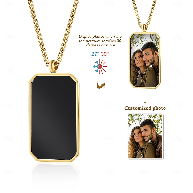 Personalized Thermochromic Necklace Custom Best Gift for Mom – Photo Pendant that Changes with Heat, Perfect for Father's Day, Mother's Day, Valentine's Day, and Birthdays4