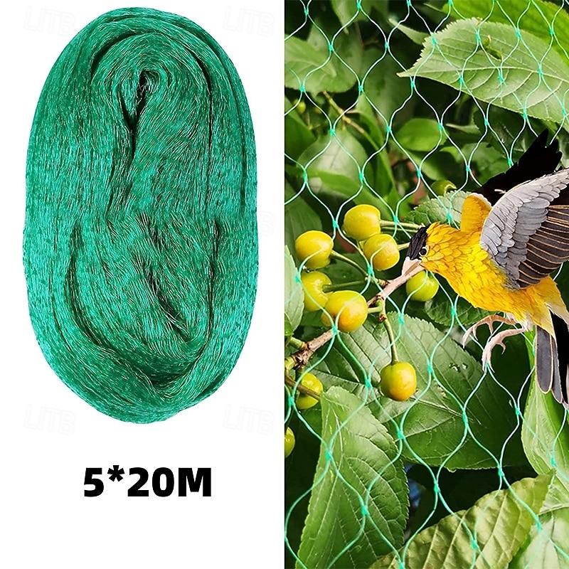 5*20M Anti Bird Protection Net Mesh Garden Plant Netting Protect Plants and Fruit Trees from Birds Deer Poultry Best Fencing