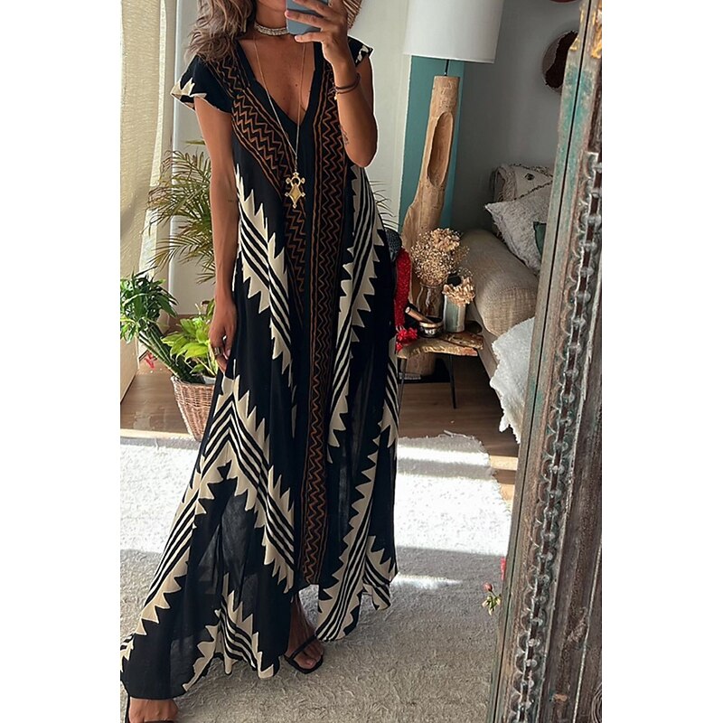 Women's Midi Dress Cocktail Dress Floral Dress Boho Dress Fashion Modern Vacation Tea Party Going out Regular Fit Flower Sleeveless V Neck Black Wine Blue Dark Green Summer