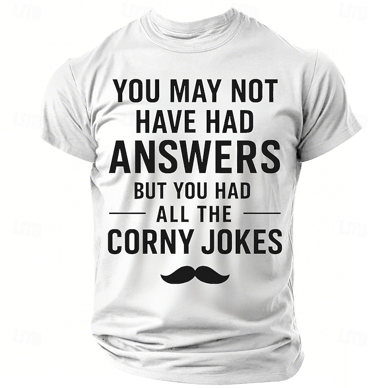 Men's Dad Jokes T Shirt Short Sleeve T shirt 3D Print Crew Neck Shirt Fashion Daily Basic Street Casual Daily Black White Red Summer Spring All Seasons Clothing Apparel S M L XL XXL XXXL2