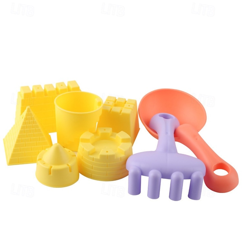8 Pack Beach Sand Buckets and Shovels Set - Beach Toys for Kids with Sand Molds Silicone Beach Sand Pails for Travel Kids and Toddlers2