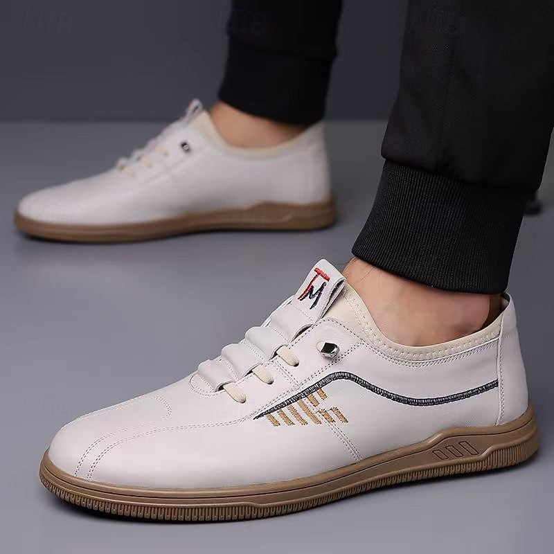 White Athletic Sneakers for Men with Sleek Design - Versatile Sporty Shoes for Daily Wear4