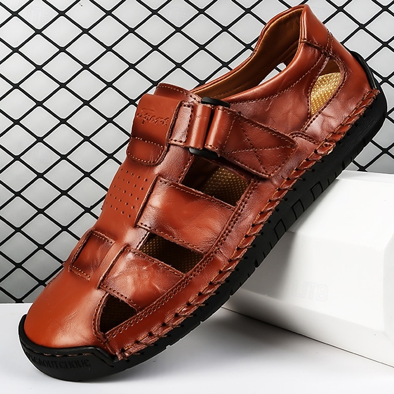 Men's Sandals - Stylish Faux Leather Straps, Perfect for Casual Events and Urban Explorations - Main Image