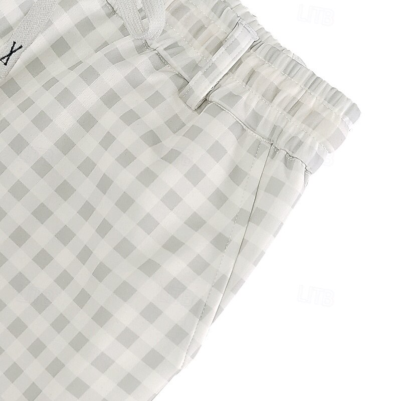 Men's Dress Pants Trousers Casual Pants Suit Pants Drawstring Elastic Waist Straight Leg Plain Comfort Soft Full Length Outdoor Business Daily Fashion Streetwear Light Khaki White2