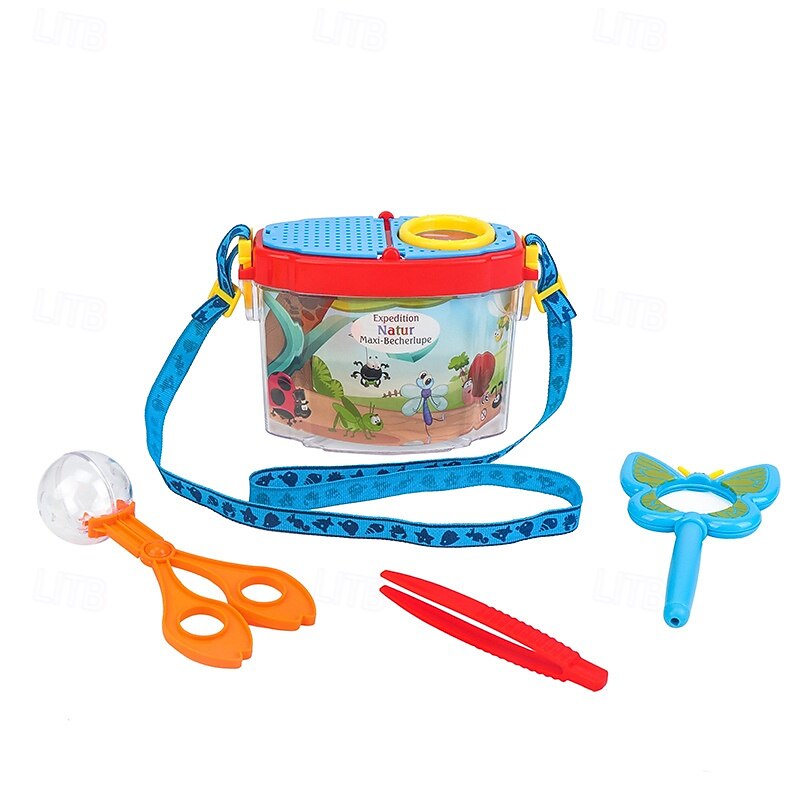 Children's Insect Observation Box Magnifying Glass Collection Box Silkworm Rearing Box Bucket Outdoor Exploration Insect Catcher Tool Toy2