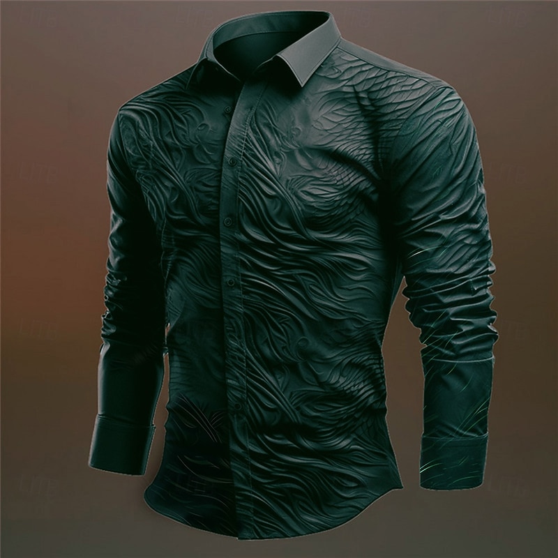 Men's Totem Halloween Costumes Shirt Button Up Shirt Long Sleeve Vintage Gothic Outdoor Halloween Street Fall & Winter Turndown Buttons Print Black Blue Purple Green4