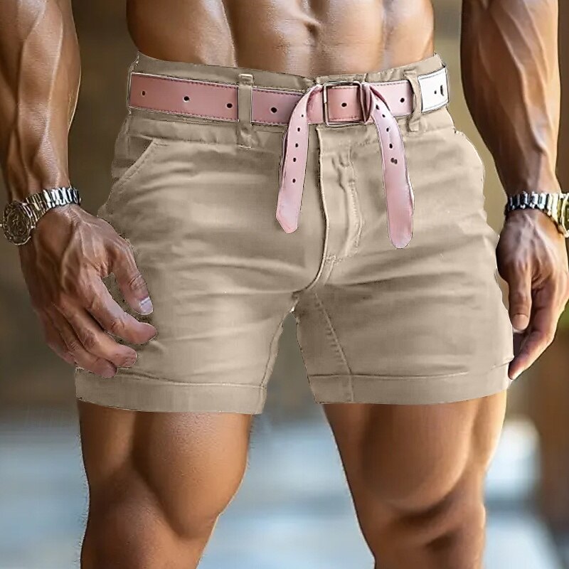 Men's Chino Shorts Beach Shorts Work Shorts Casual Shorts Pocket Straight Leg Plain Comfort Soft Short Sports Outdoor Casual Daily Fashion Classic Style Slim Black White4