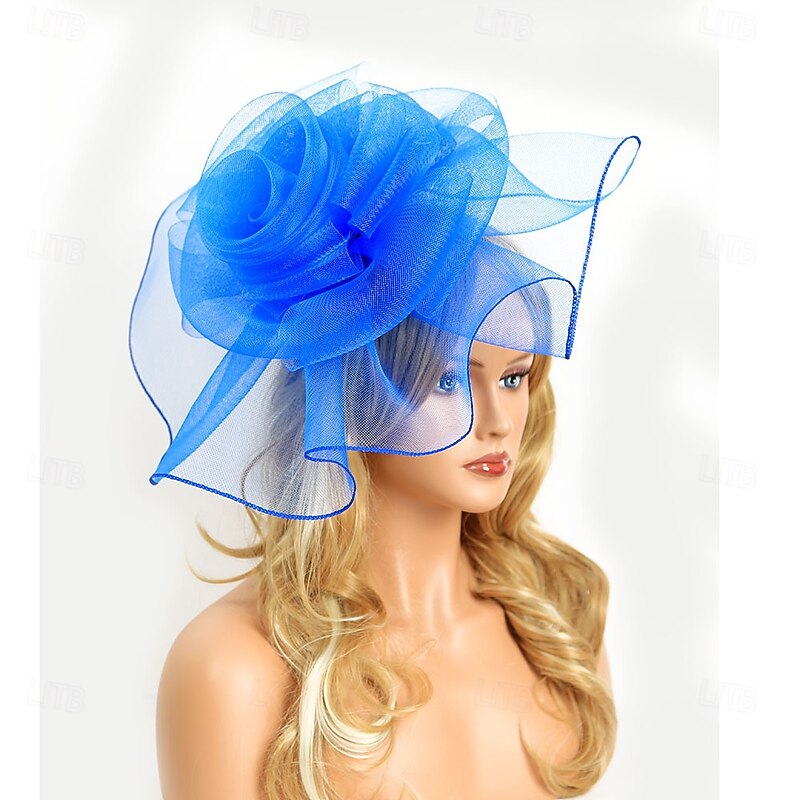 Headdress Tulle Fedora Hat Wedding Birthday Evening Party Tea Party Horse Race Vintage Cute With Floral Headpiece Headwear3