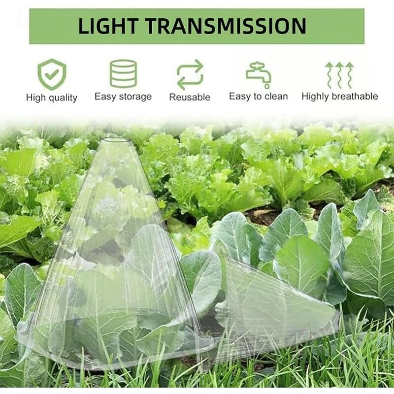 10/20/30 PCS Clear Garden Cloche for Plants, Plant Covers Protectors, Reusable Bell Plant Cover, Multifunctional Plant Covers Plant, Protect Plants from Birds, Animals, Frost, Freeze Weather4