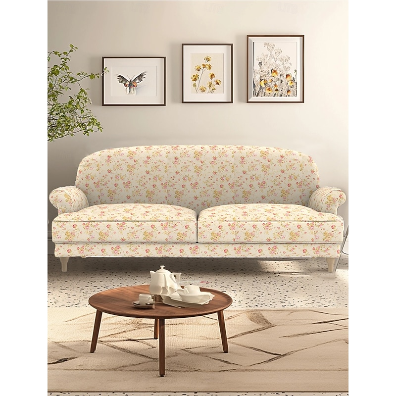 2seater Sofa Cover Floral Quilted 100% Cotton Slipcovers ESSEBODAcover LITB PRIME cover4