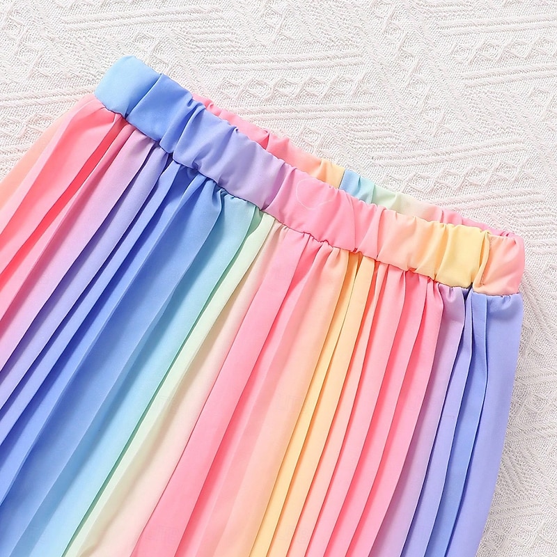 2 Pieces Kids Girls' Solid Color Crewneck Tank & Pants Set Sleeveless Daily School 7-13 Years Summer Pink4