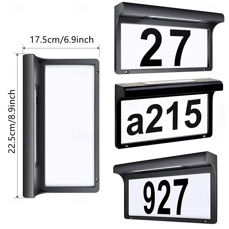 1 Pc Outdoor Solar Door Number Lamp Wall Lights IP55 Waterproof White Light Courtyard Garden Lighting Street Sign Lamp  House Number Lights4