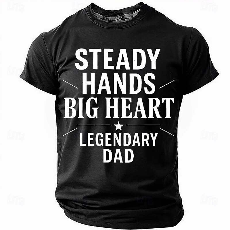 Men's Funny Papa Dad T Shirt Short Sleeve T shirt 3D Print Crew Neck Shirt Fashion Daily Basic Street Casual Daily Black White Red Summer Spring All Seasons Clothing Apparel S M L XL XXL XXXL3