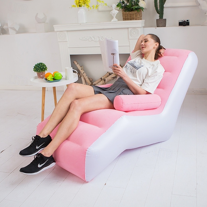 Inflatable Deck Chair Foldable Lounge Chair for Bedroom and Living Room, Indoor Sofa Lounge with Handrails4