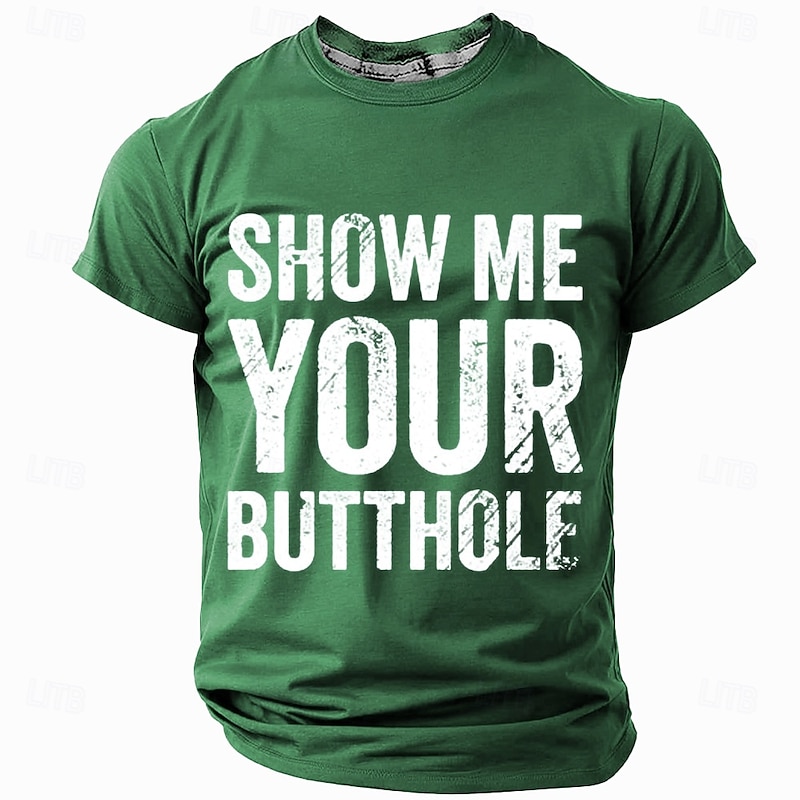 Men's Adult Humor Rude T Shirt Short Sleeve T shirt 3D Print Crew Neck Shirt Fashion Daily Street Casual Daily Black Red Blue Summer Spring Clothing Apparel S M L XL XXL XXXL