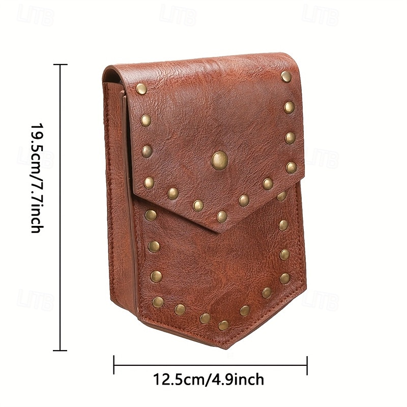 Punk & Gothic Medieval Renaissance Waist Belt Sword Holder Waist Bag Viking Crusader Archery Fancy Dress Men's Women's Unisex Celtic Halloween Carnival Masquerade Performance Party LARP Adults' Belt3