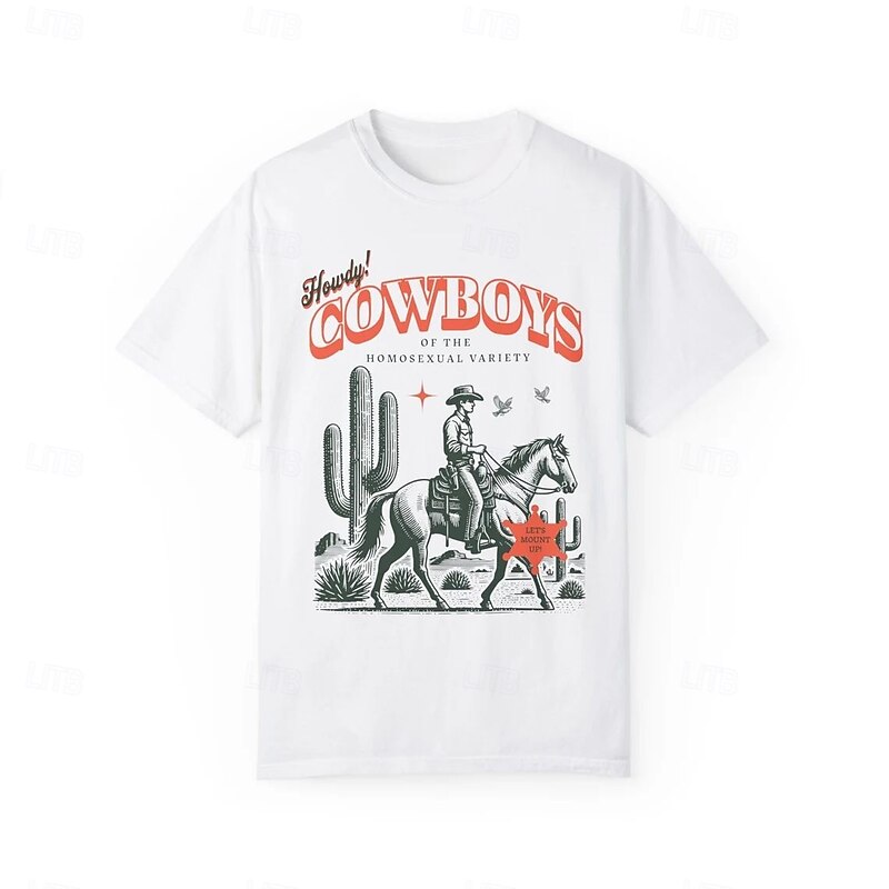 rainbow Brokeback Mountain Cowboy LGBTQ T-shirt Pride Shirts Pride Graphic For Couple's Men's Women's Adults' Masquerade Hot Stamping Pride Parade Pride Month3