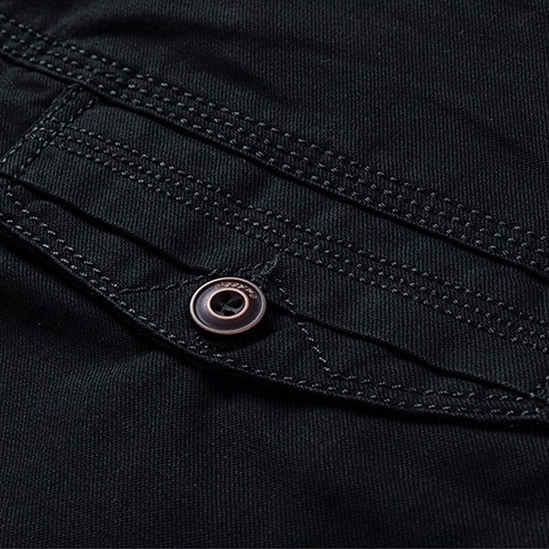 Men's Cargo Shorts Shorts Summer Shorts Work Shorts Golf Shorts Multi Pocket Button-Down Flap Pocket Plain Comfort Wearable Knee Length Outdoor Sport Daily Fashion Casual Black Yellow3