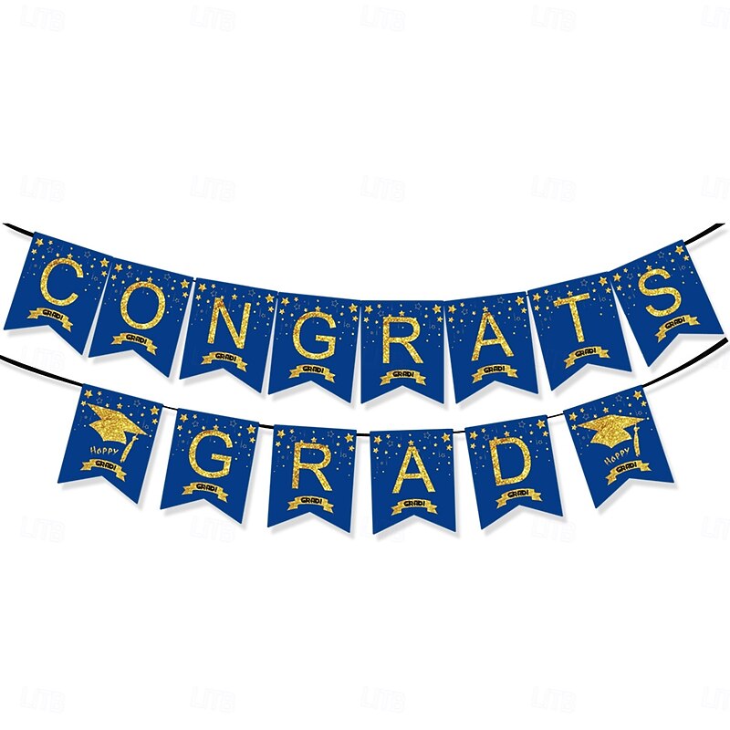 Congrats Grad Banner for Graduation Decorations Graduation Banner for Graduation Party Decorations Garland Bunting Hanging Flag Sign2