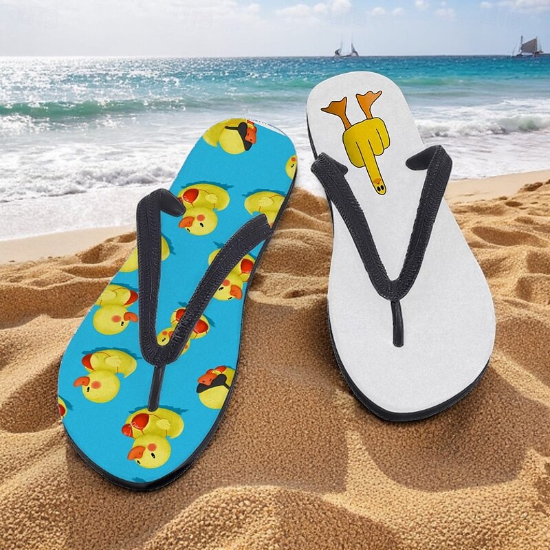 Men's Duck Printed Flip Flops – Fun & Casual Style for Beach Walks, Outdoor Summer Parties & Poolside Lounging2