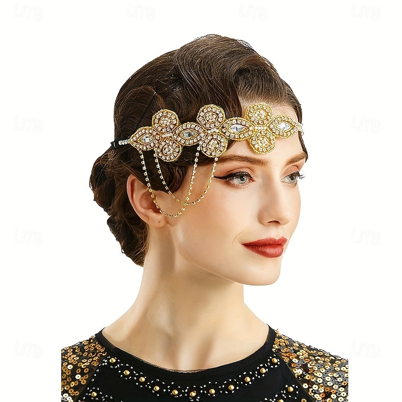 1920s The Great Gatsby Flapper Headband The Great Gatsby Retro Sparkling Glitter Crystal / Rhinestone Collarless Fancy Dress Women's Halloween Carnival Masquerade Party Masquerade Festival Adults'3